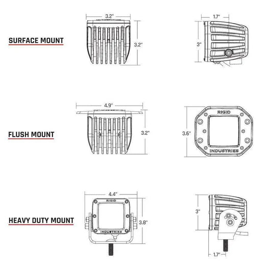 RIGID Industries D-Series PRO Flush Mount - Spot LED - Midnight Edition - Pair - Black [212213BLK] RIGID Industries