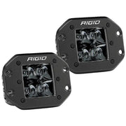 RIGID Industries D-Series PRO Flush Mount - Spot LED - Midnight Edition - Pair - Black [212213BLK] - Besafe1st® 