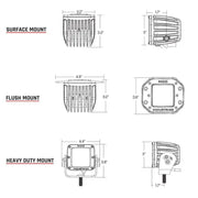 RIGID Industries D-Series PRO Hybrid-Spot LED - Pair - White [602213] - Besafe1st® 