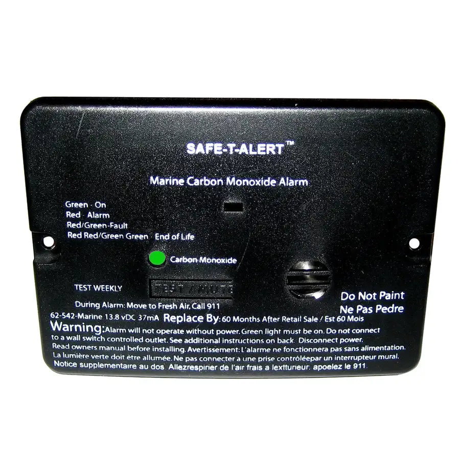 Safe-T-Alert 62 Series Carbon Monoxide Alarm - 12V - 62-542-Marine - Flush Mount - Black [62-542-MARINE-BLK] Besafe1st™ | 