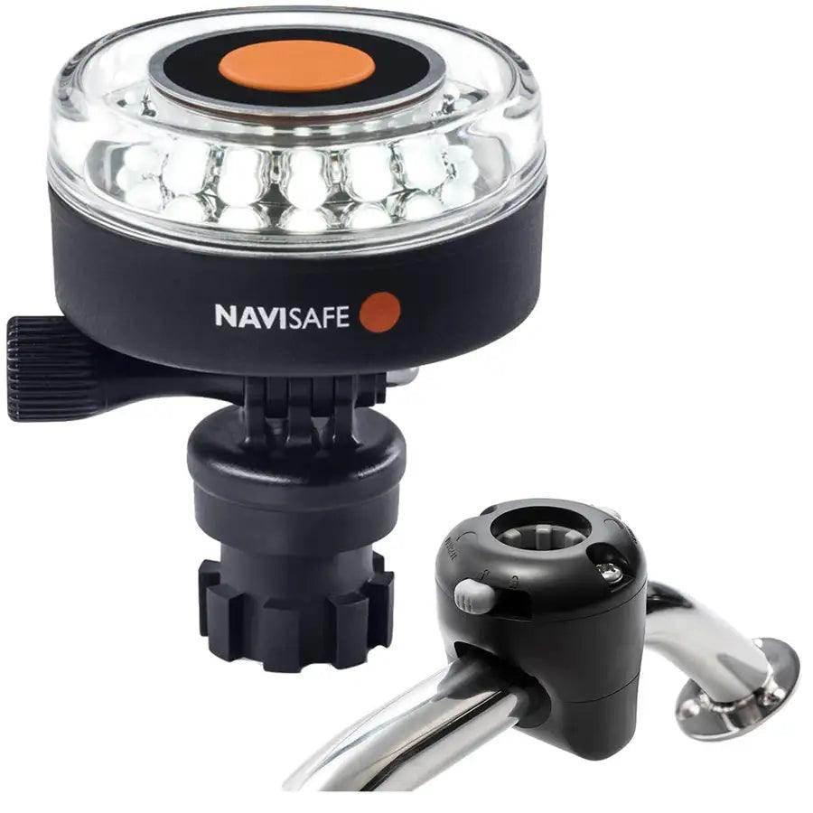 Navisafe Navilight 360 2NM White w/Navimount Base  Rail Mount - Black [040KIT] Navisafe
