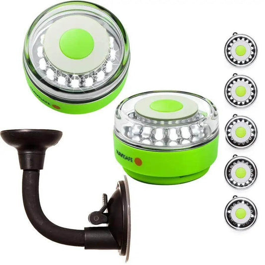 Navisafe Portable Navilight 360 2NM Rescue - Glow In The Dark - Green w/Bendable Suction Cup Mount [010KIT2] Navisafe