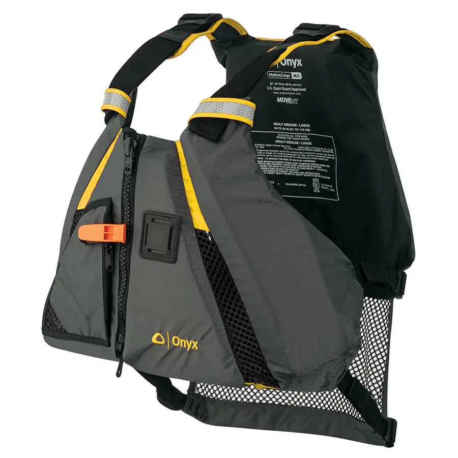 Onyx Movement Dynamic Paddle Sports Vest - Yellow/Grey - M/L [122200-300-040-18] - Besafe1st® 
