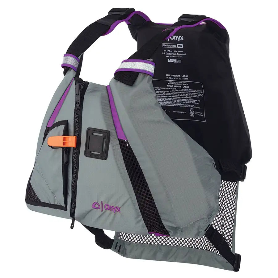 Onyx MoveVent Dynamic Paddle Sports Vest - Purple/Grey - M/L [122200-600-040-18] - Premium Life Vests from Onyx Outdoor - Just $84.99! Shop now at Besafe1st®