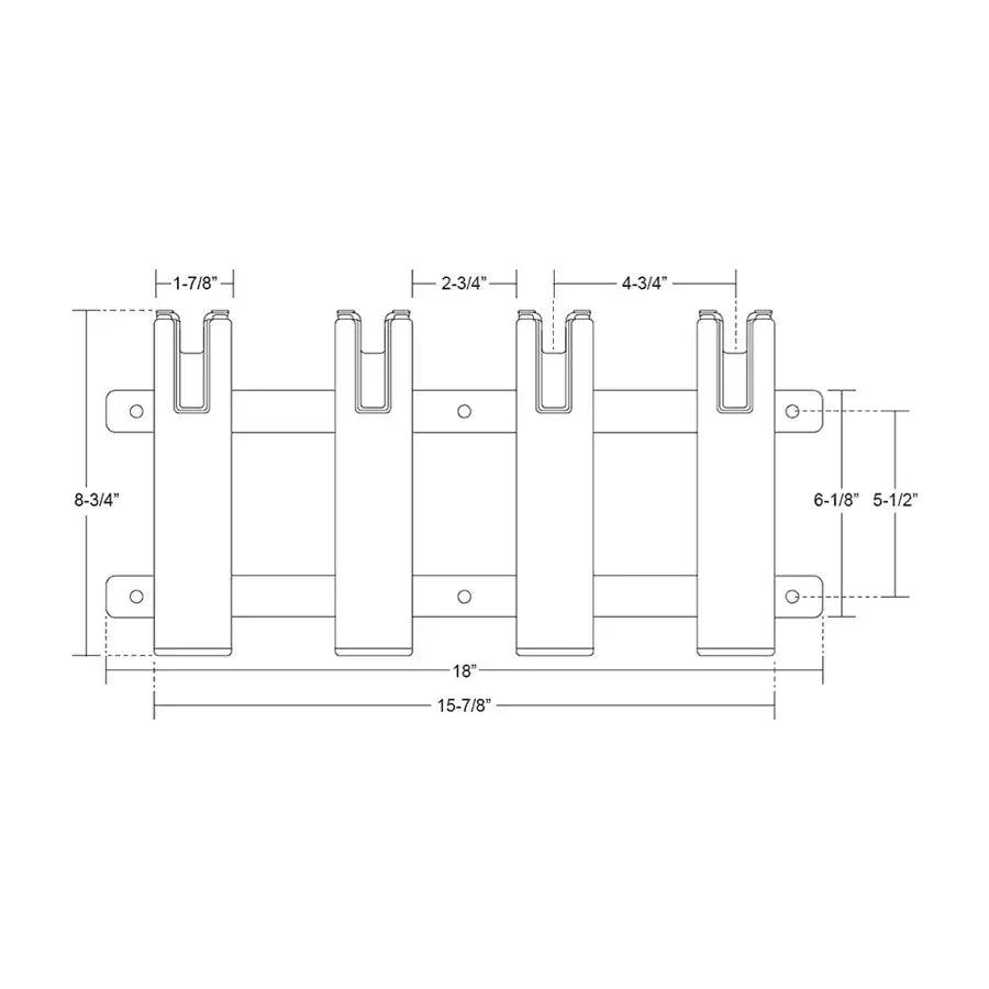 TACO Aluminum/Poly 4-Rod Rack Holder [F31-3104BXZ-1] - Besafe1st® 