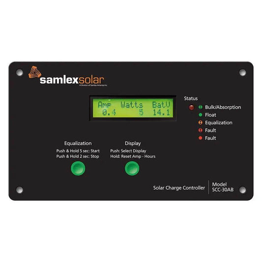 Samlex Flush Mount Solar Charge Controller w/LCD Display - 30A [SCC-30AB] - Besafe1st