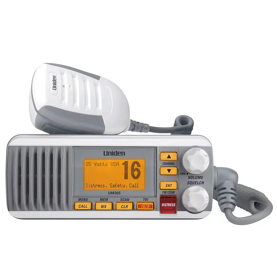 Uniden UM385 Fixed Mount VHF Radio - White [UM385] - Besafe1st® 