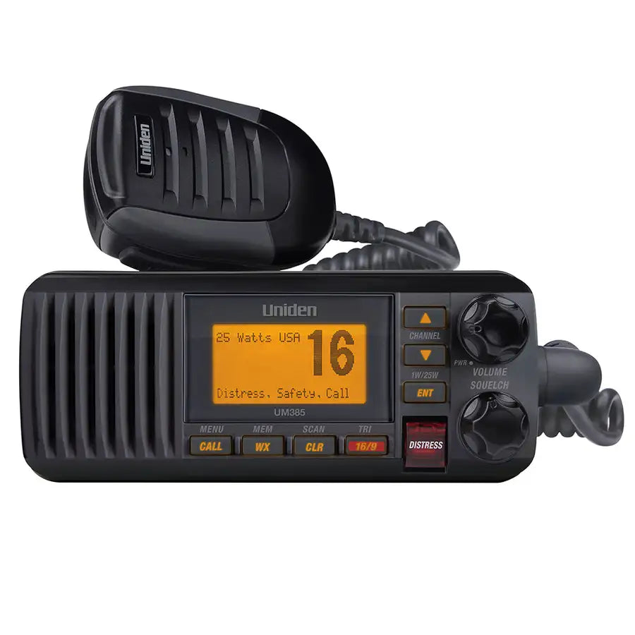Uniden UM385 Fixed Mount VHF Radio - Black [UM385BK] - Besafe1st® 
