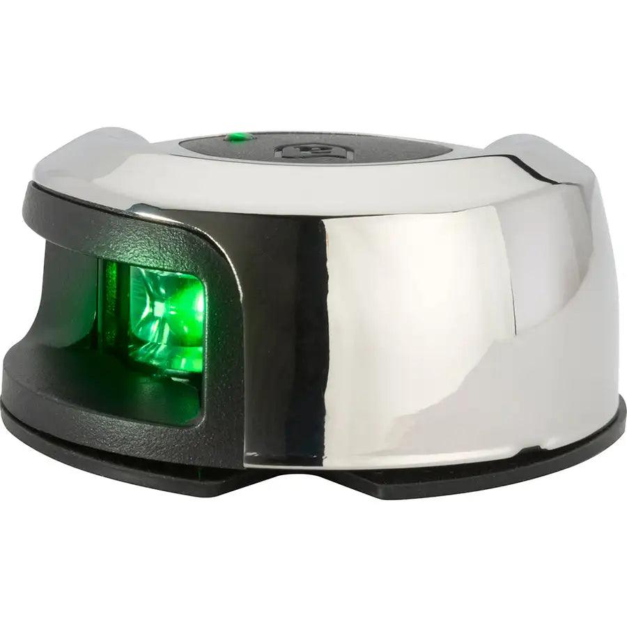 Attwood LightArmor Deck Mount Navigation Light - Stainless Steel - Starboard (green) - 2NM [NV2012SSG-7] - Besafe1st® 