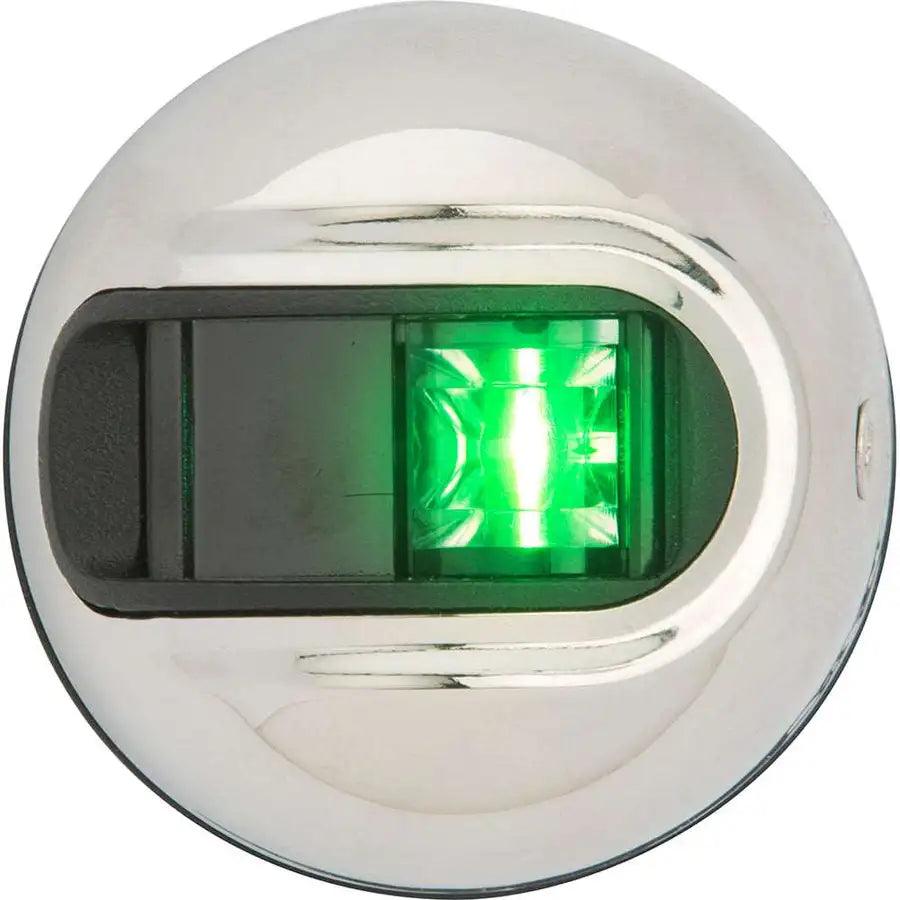 Attwood LightArmor Vertical Surface Mount Navigation Light - Starboard (Green) - Stainless Steel - 2NM [NV3012SSG-7] - Besafe1st® 