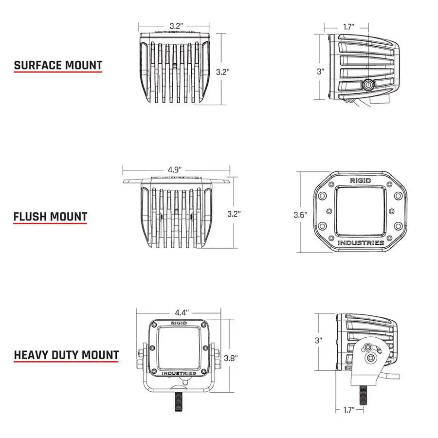 RIGID Industries D-Series PRO Flood Diffused - Single - White [601513] Besafe1st™ | 