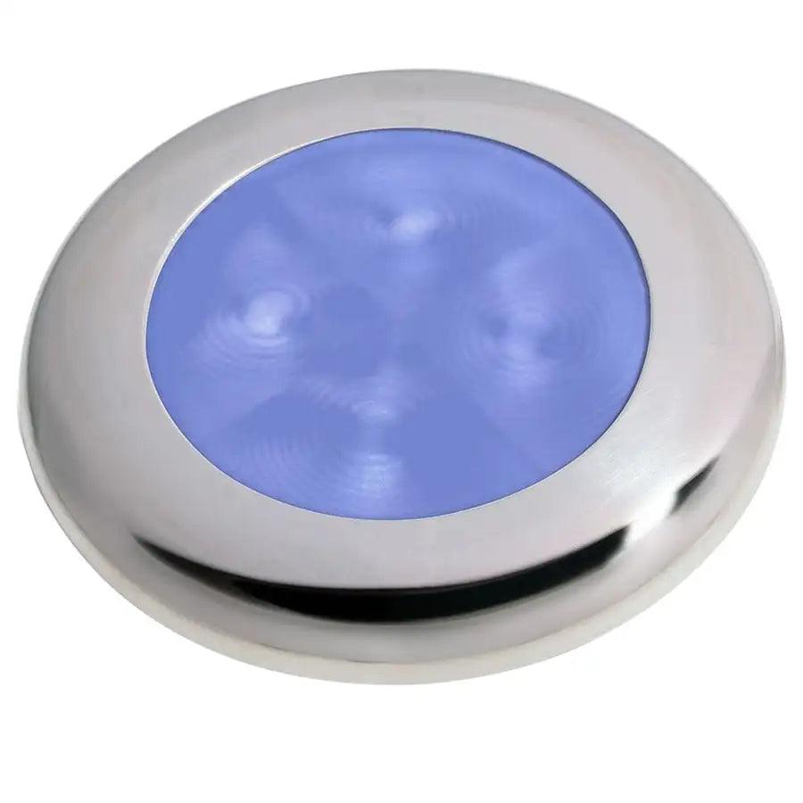 Hella Marine Polished Stainless Steel Rim LED Courtesy Lamp - Blue [980503221] - Besafe1st® 