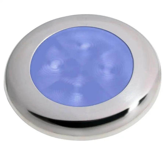 Hella Marine Polished Stainless Steel Rim LED Courtesy Lamp - Blue [980503221] - Besafe1st