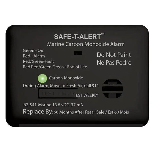 Safe-T-Alert 62 Series Carbon Monoxide Alarm - 12V - 62-541-Marine - Surface Mount - Black [62-541-MARINE-BL] - Besafe1st
