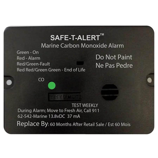Safe-T-Alert 62 Series Carbon Monoxide Alarm w/Relay - 12V - 62-542-R-Marine - Flush Mount - Black [62-542-R-MARINE-BL] - Besafe1st