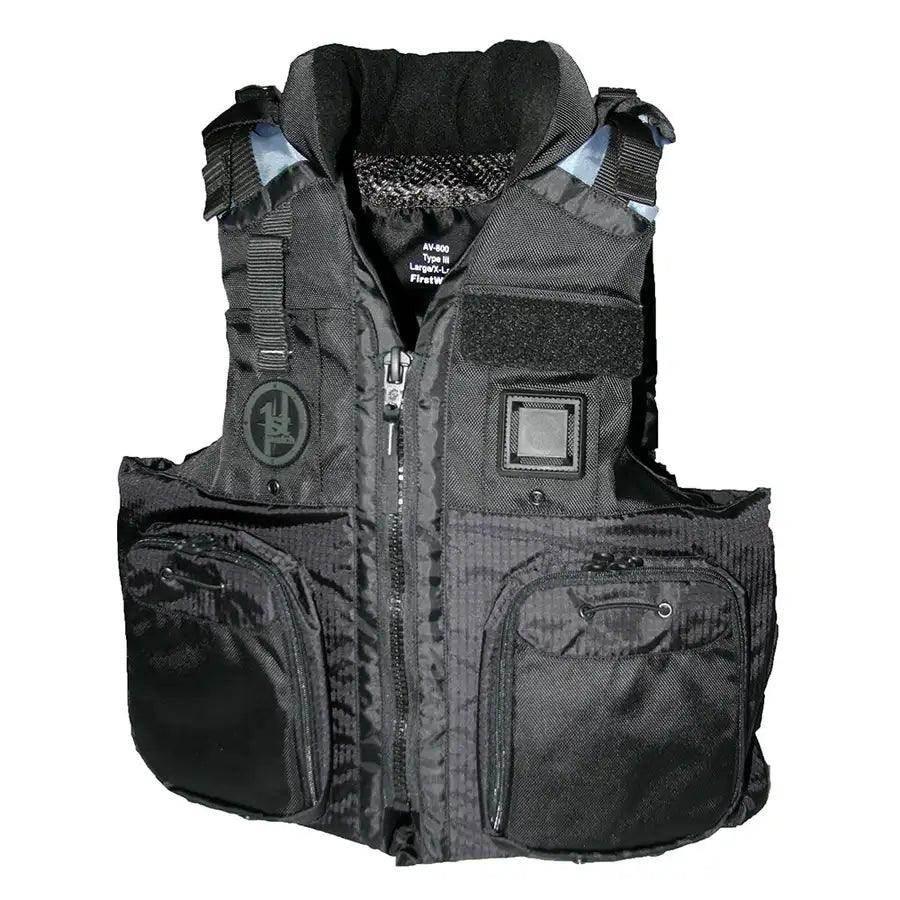 First Watch AV-800 Four Pocket Flotation Vest - Black - Small to Medium [AV-800-BK-S/M] - Besafe1st