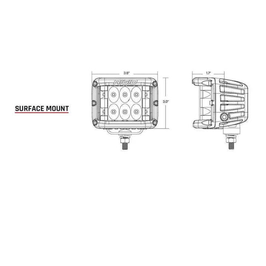 RIGID Industries D-SS Series PRO Spot Surface Mount - Pair - Black [262213] - Besafe1st