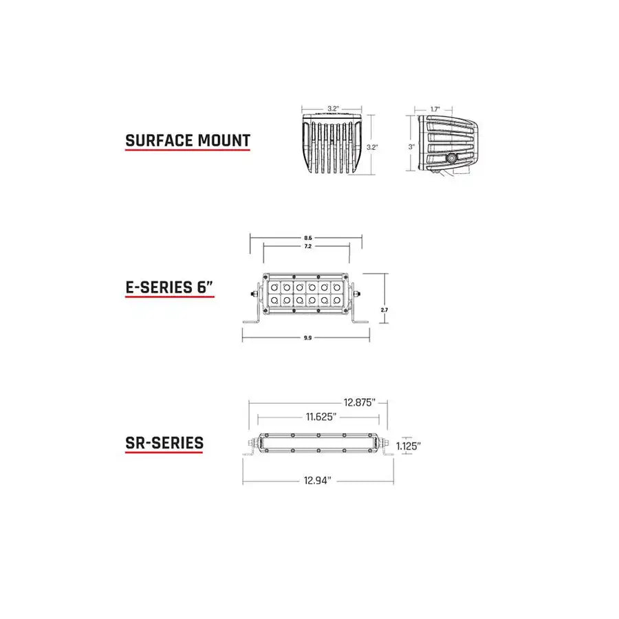 RIGID Industries SAE Compliant E-Series 6" Light Bar - Pair - Black [106613] Besafe1st™ | 
