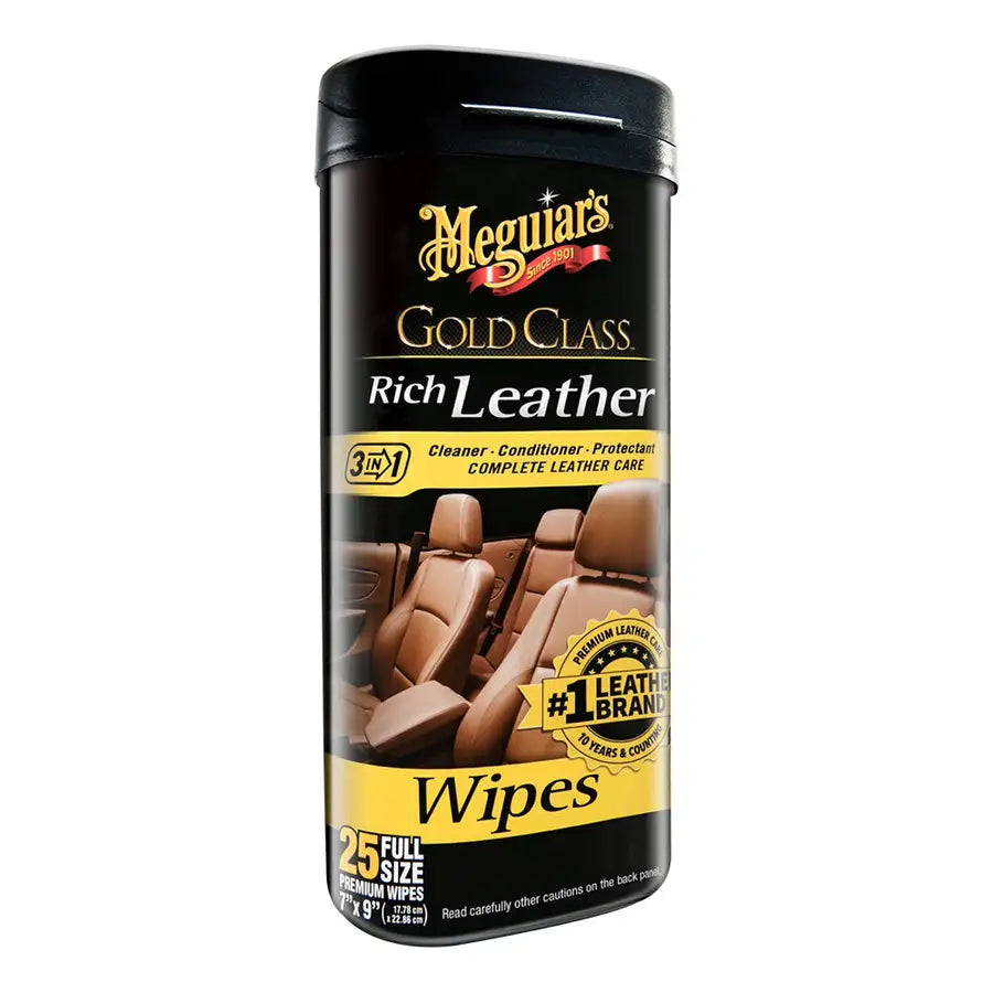 Meguiars Gold Class Rich Leather Cleaner  Conditioner Wipes [G10900] - Besafe1st®  