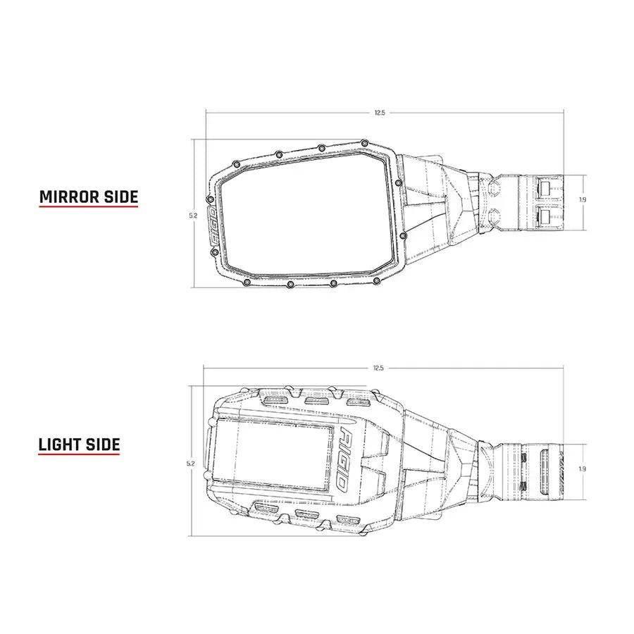 RIGID Industries Reflect Mirror Light - Black (Pair) [64011] - Besafe1st