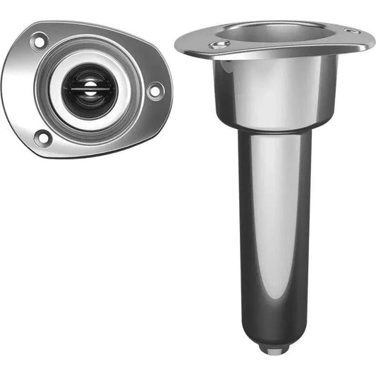 Mate Series Stainless Steel 0 Rod  Cup Holder - Drain - Oval Top [C2000D] Mate Series