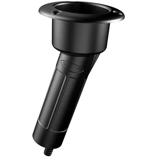 Mate Series Plastic 15 Rod  Cup Holder - Drain - Round Top - Black [P1015DB] Mate Series