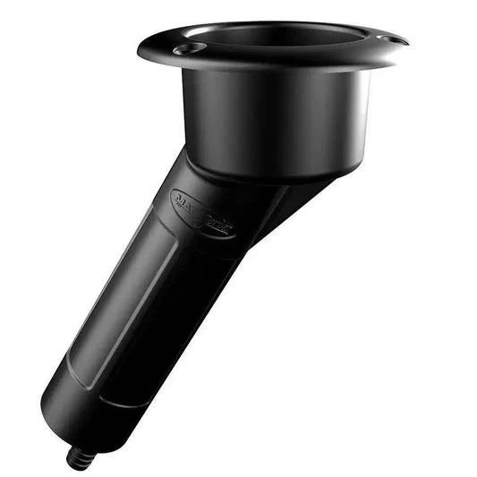 Mate Series Plastic 30 Rod  Cup Holder - Drain - Round Top - Black [P1030DB] Mate Series