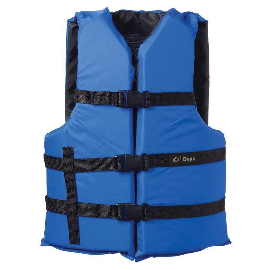 Onyx Nylon General Purpose Life Jacket - Adult Oversize - Blue [103000-500-005-12] - Besafe1st