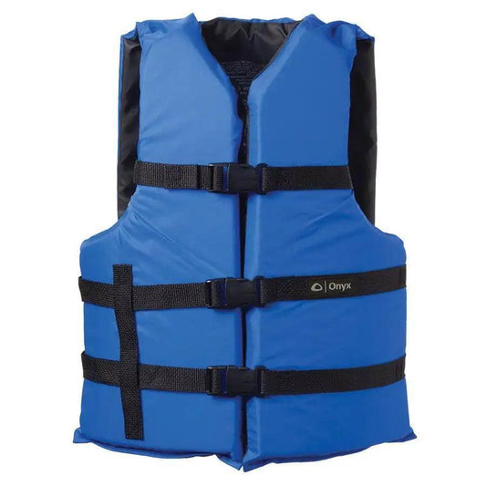 Onyx Nylon General Purpose Life Jacket - Adult Oversize - Blue [103000-500-005-12] - Besafe1st