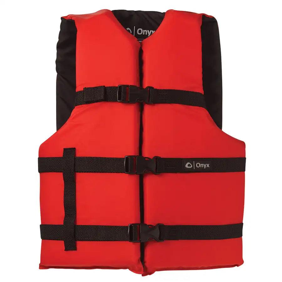 Onyx Nylon General Purpose Life Jacket - Adult Universal - Red [103000-100-004-12] - Besafe1st