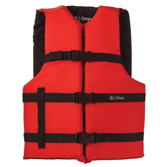 Onyx Nylon General Purpose Life Jacket - Adult Oversize - Red [103000-100-005-12] - Besafe1st