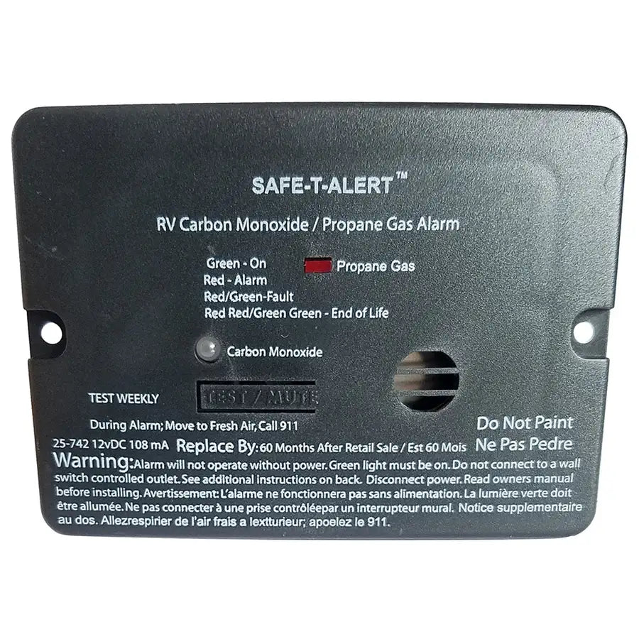Safe-T-Alert Combo Carbon Monoxide Propane Alarm - Flush Mount - Mini - Black [25-742-BL] - Besafe1st® 