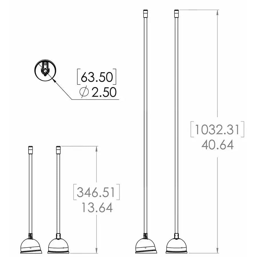 Lumitec Contour Anchor Light - 12" - Black Shaft White Base [101585] - Premium Navigation Lights Besafe1st®  Shop now 