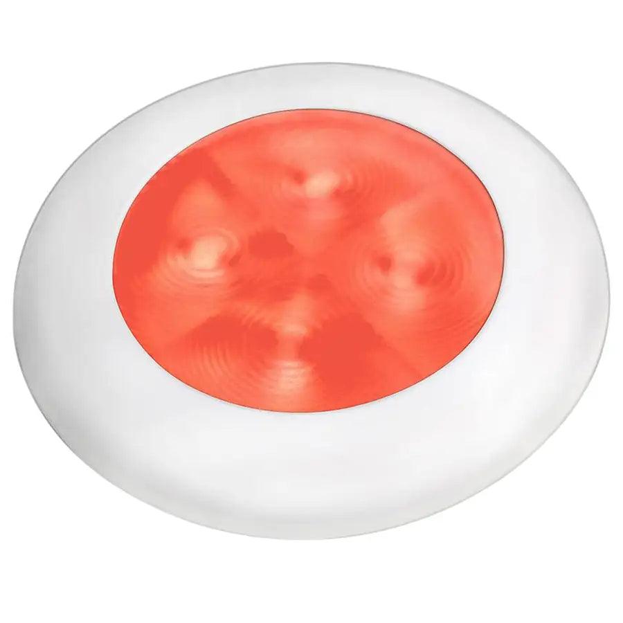 Hella Marine Red LED Round Courtesy Lamp - White Bezel - 24V [980508241] - Besafe1st® 