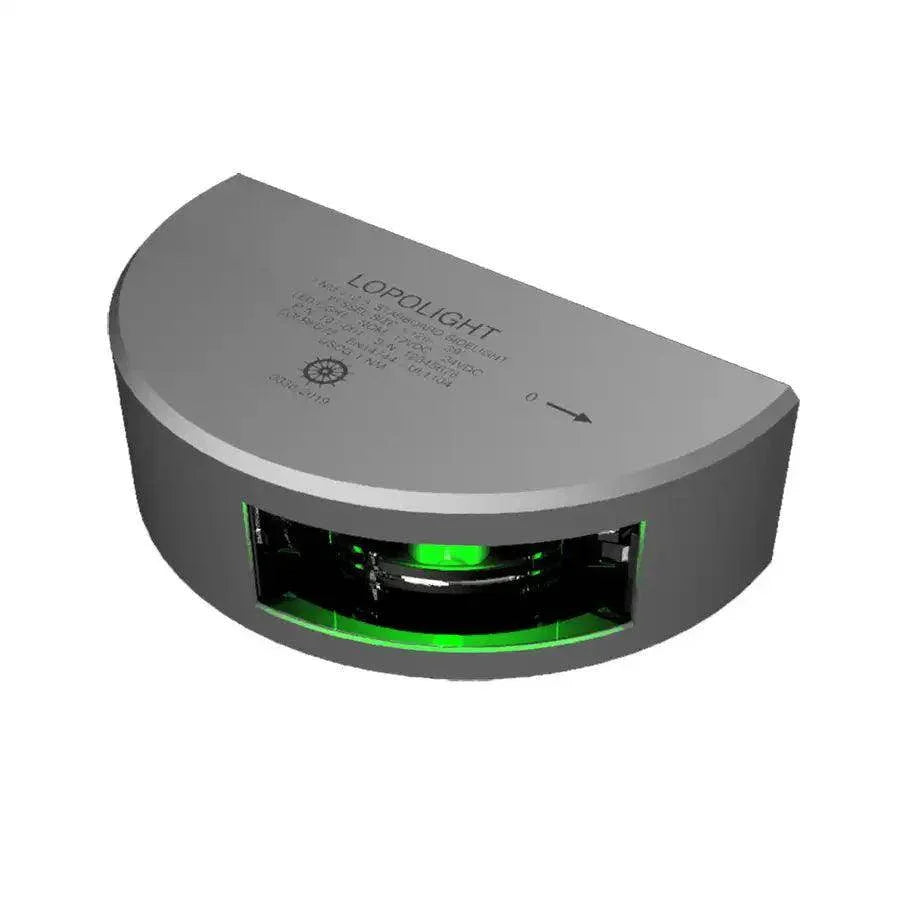 Lopolight Series 101-001 - Starboard Side Light - 1NM - Vertical Mount - Green - Silver Housing [101-001] Lopolight