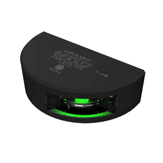 Lopolight Series 301-001 - Starboard Sidelight - 2NM - Vertical Mount - Green - Black Housing [301-001-B] - Besafe1st