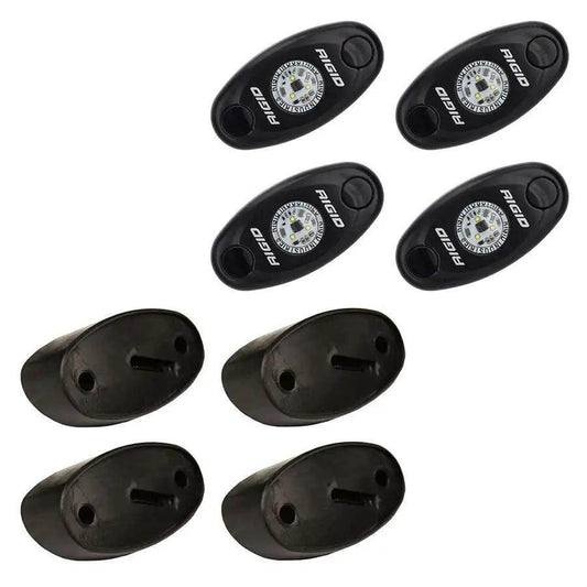 RIGID Industries A-Series Rock Light Kit - 4 Blue Lights - Black [400233] RIGID Industries