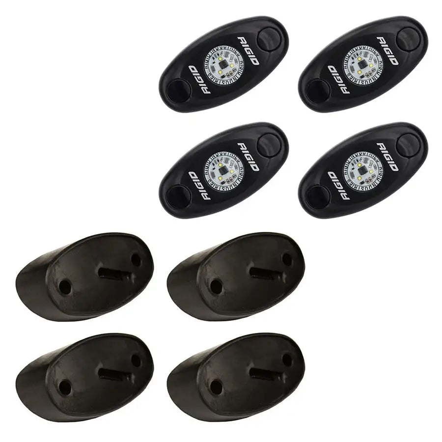 RIGID Industries A-Series Rock Light Kit - 4 Amber Lights - Black [400243] - Premium Interior / Courtesy Light  Shop now 