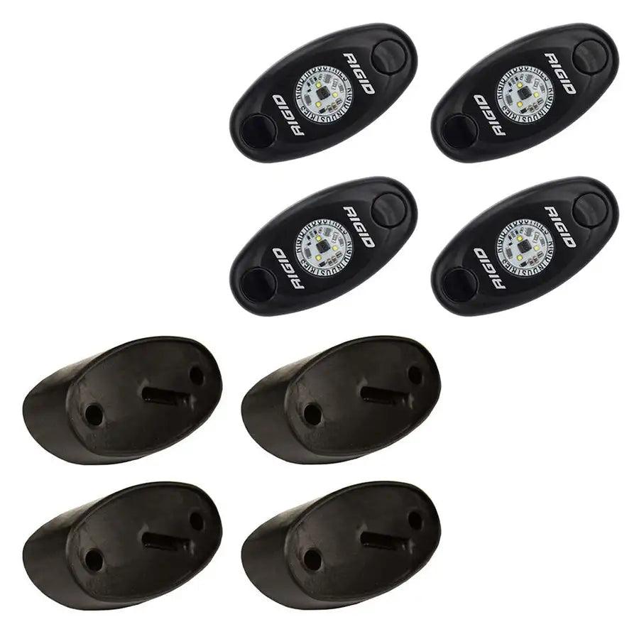 RIGID Industries A-Series Rock Light Kit - 4 Amber Lights - Black [400243] - Besafe1st® 