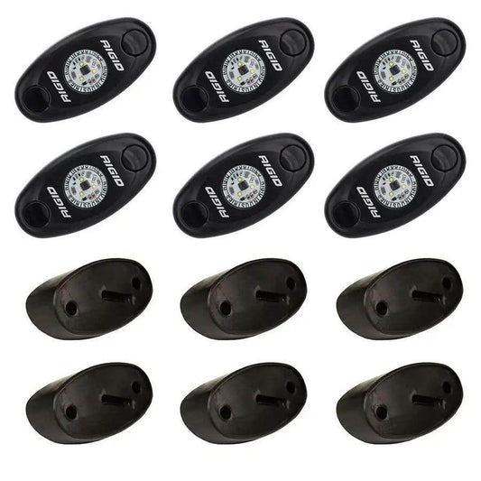 RIGID Industries A-Series Rock Light Kit - 6 Red Lights - Black [400263] RIGID Industries