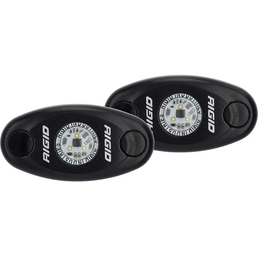 RIGID Industries A-Series Black Low Power LED Light Pair - Red [482043] - Besafe1st® 