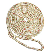 New England Ropes 3/8" Double Braid Dock Line - White/Gold w/Tracer - 15 [C5059-12-00015] - Premium Dock Line  Shop now 