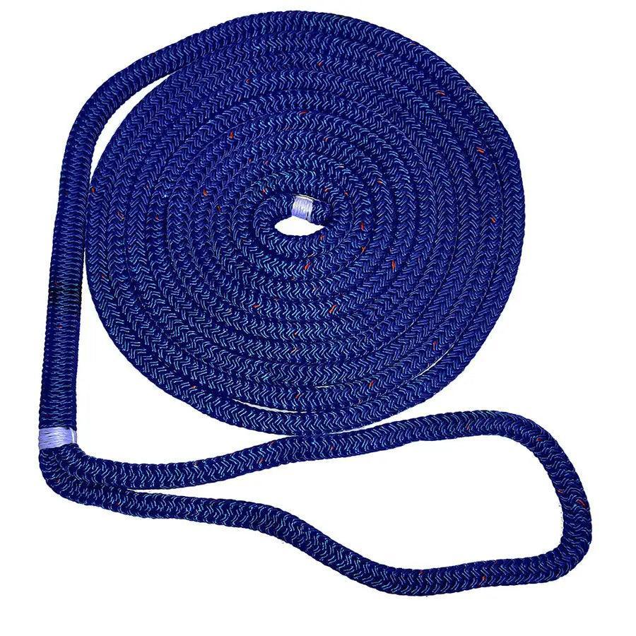 New England Ropes 3/4" Double Braid Dock Line - Blue w/Tracer - 50 [C5053-24-00050] - Besafe1st