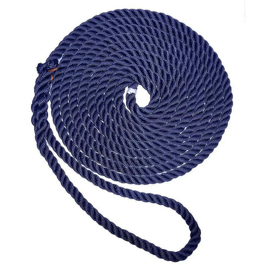 New England Ropes 1/2" Premium 3-Strand Dock Line - Navy Blue - 15 [C6053-16-00015] - Besafe1st