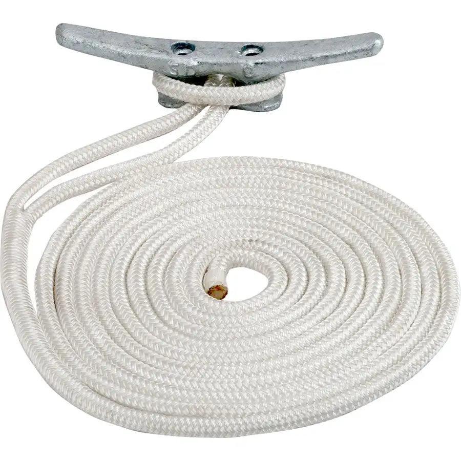 Sea-Dog Double Braided Nylon Dock Line - 1/2" x 10 - White [302112010WH-1] - Besafe1st