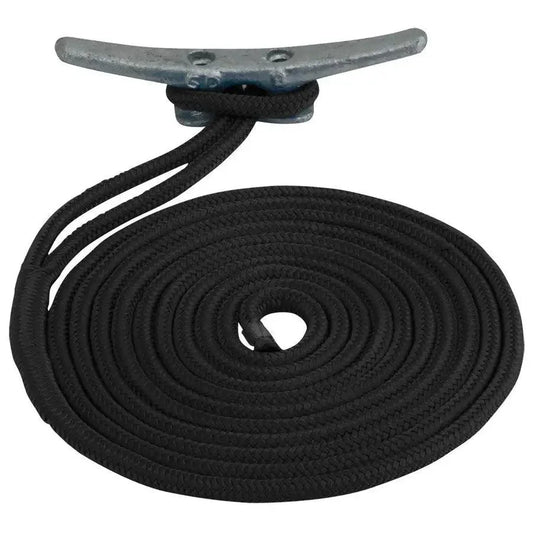 Sea-Dog Double Braided Nylon Dock Line - 5/8" x 20 - Black [302116020BK-1] - Besafe1st