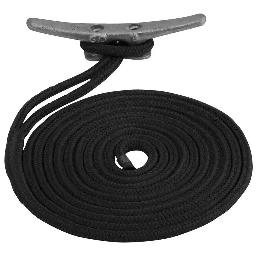 Sea-Dog Double Braided Nylon Dock Line - 3/4" x 25 - Black [302119025BK-1] - Besafe1st