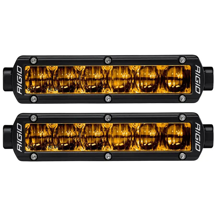 RIGID Industries 6" SR-Series SAE Compliant Fog Light - Black w/Yellow Light [906704] - Premium Light Bars  Shop now 