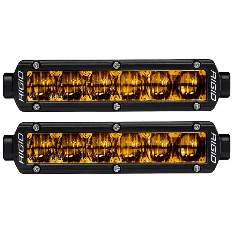 RIGID Industries 6" SR-Series SAE Compliant Fog Light - Black w/Yellow Light [906704] - Premium Light Bars Besafe1st®  Shop now 