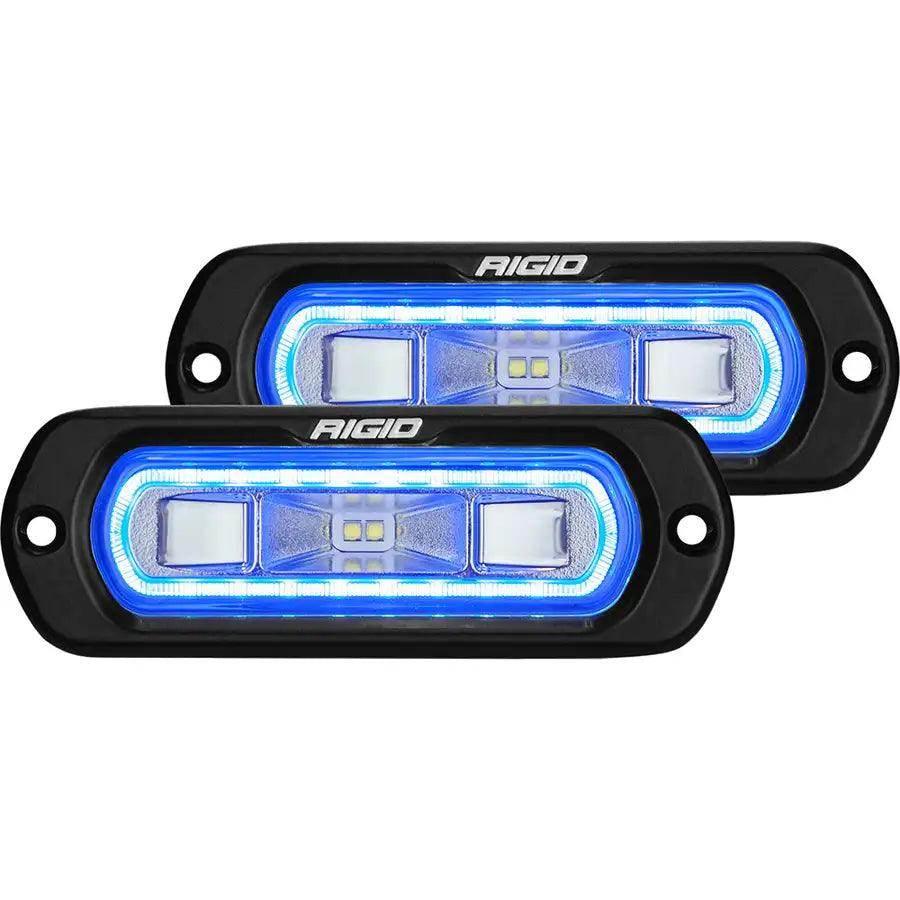 RIGID Industries SR-L Series Flush Mount Spreader Light - Black Housing - Blue Halo [53221] - Besafe1st